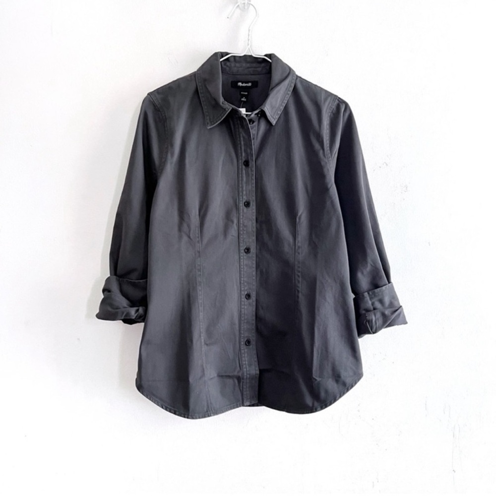 Madewell Darted Button-Up Fitted Shirt in (Re)generative Chino Size 10